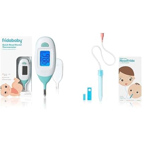 Frida Baby Quick-Read Digital Rectal Thermometer & Baby Nasal Aspirator NoseFrida The Snotsucker by Frida Baby (Color - Clear)(Packaging May Vary)