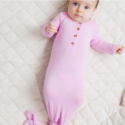 Mauve Over, Pink Knotted Gown with Buttons