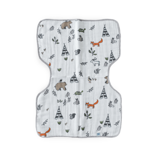 Cotton Muslin Burp Cloth - Forest Friends