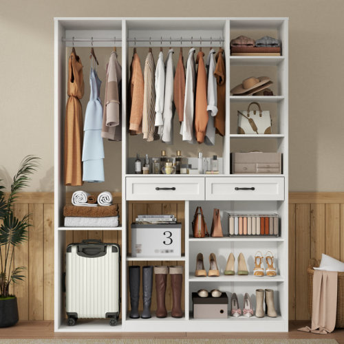Winston Porter Armoire Wardrobe Closet With 2 Drawers | Wayfair $269.99