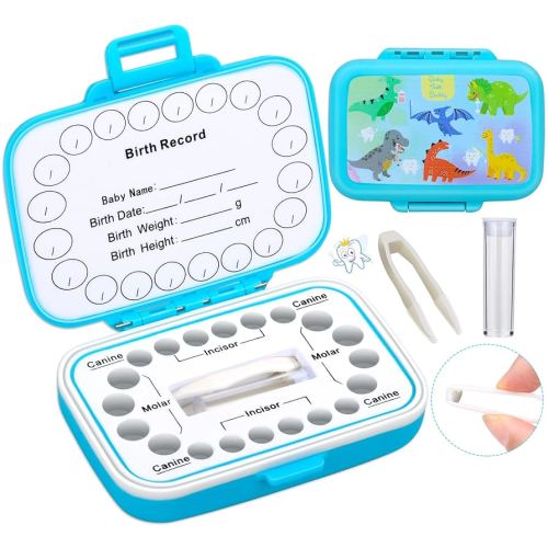Caffox Tooth Keepsake Box, Tooth Fairy Box Lost Teeth Holders for Kids, Tooth Saver, First Tooth Container, Baby Teeth Storage for Boys and Girls