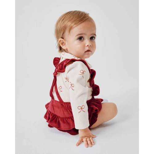 Baby Girls Ruffle Bubble Skirt 2-Piece Playwear Set - White