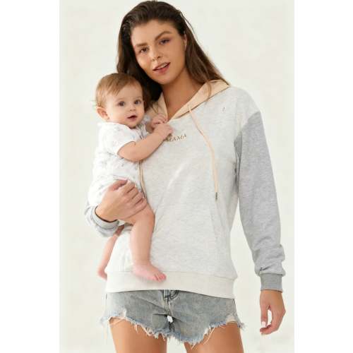 Giftifymama Colorblock Nursing Hoodie With Pocket