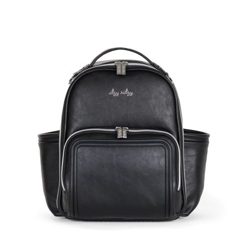 Itzy Ritzy Unisex Baby Mini Diaper Bag, Black with Silver Hardware-Plus