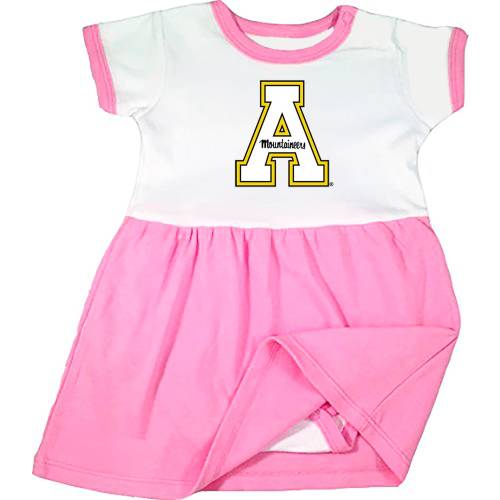 Future Tailgater Appalachian State Mountaineers Baby Bodysuit Dress - Pink