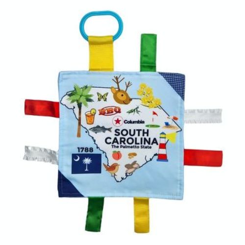 Baby Jack The Learning Lovey South Carolina State Baby Tag Crinkle Square Toy That Teaches Facts 8" x 8"