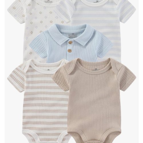 Body de bebé acanalado mezcla verano recién nacido niño niña ropa 5-pack