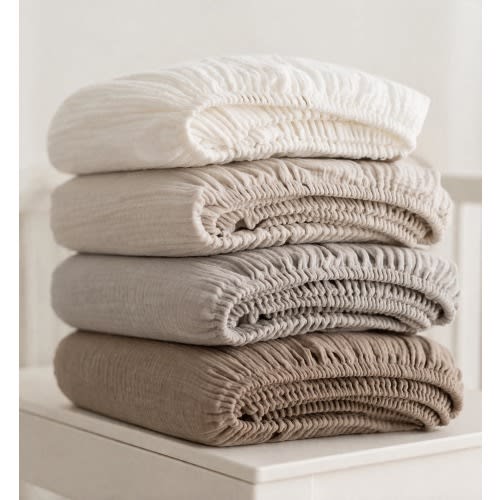 Organic Muslin Fitted Bassinet Sheet: Chicco, Maxi Cosi, Stokke Mini, Stokke