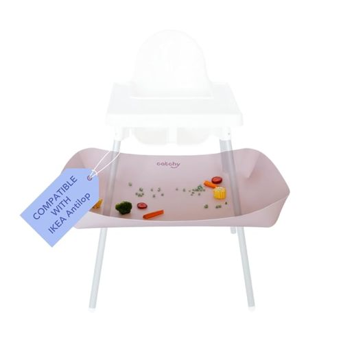 CATCHY -Food Catcher- Compatible with IKEA Antilop High Chair + 11 Other High Chairs -Highchair Sold Separately- Baby & Toddler Food & Mess Catcher -Premium Linen Inspired- Under High Chair Accessory