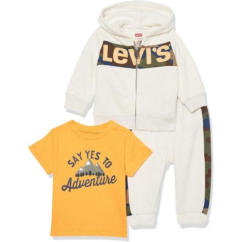 Levi's baby-boys Graphic T-shirt, Sweatshirt and Joggers 3-piece Outfit Set