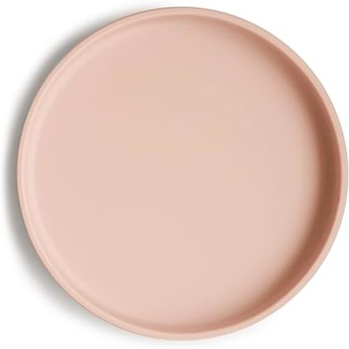 mushie Classic Silicone Suction Plate | BPA-Free Non-Slip Design (Blush)