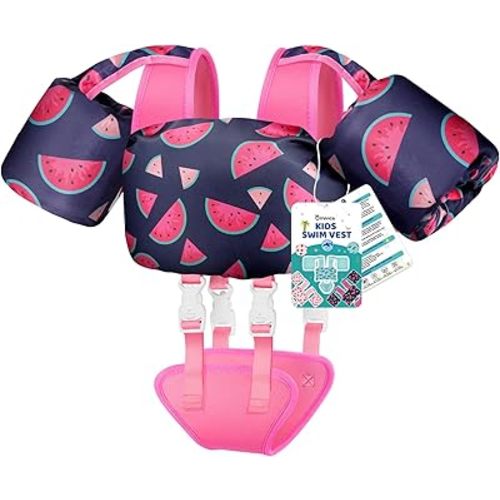 Vvinca Toddler Swim Vest 13-30 lbs, Swim Trainer for Boys Girls with Anti-Chafe Crotch Strap, Floaties for Kids 1-3 Years