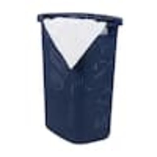 Mind Reader Navy 24.15 in. H x 13.75 in. W x 17.65 in. L Plastic Modern 40 L Slim Ventilated Rectangle Laundry Room Hamper with Lid 60HAMP-NVY