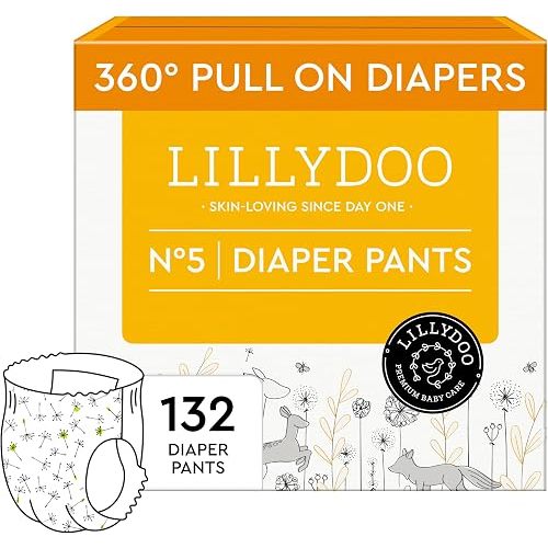 LILLYDOO Toddler Pull-On Diaper Pants, Size 5 (24+ lbs), 132 Count, TCF