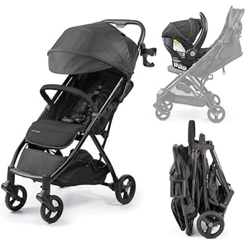Summer Infant Ingenuity 3Dquickclose CS+ Compact Fold Stroller – Lightweight Stroller with Oversized Canopy, Extra-Large Storage and Compact Fold, Black