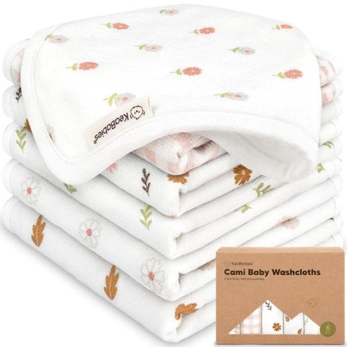 6-Pack Cotton Baby Washcloths for Newborn - Organic Cotton Muslin Soft Wash Cloths for Babies, Infant, Kids,Toddler Towels for Boy,Girl,Super Absorbent Face Cloths,Scratch-free Baby Rags (Sweet Charm)