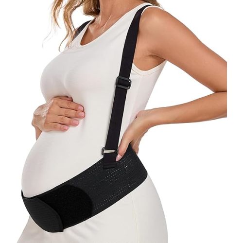 Pregnancy Belly Band for Pregnant Women Maternity Belly Band with Adjustable Straps Belly Support Bands - Maternity Belt, Black,S