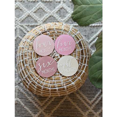 Acrylic Baby Monthly Milestone Discs, Round Monthly Milestone Markers, Baby Photo Prop Set, Personalized Baby Shower Gift, Baby Keepsake