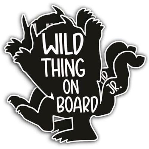 eDesign 2-Pack Wild Thing on Board Baby on Board Sticker for Cars - 5 Inches - Baby in Car Sticker for Cars Truck SUV Van Window Bumper Baby on Board Decal