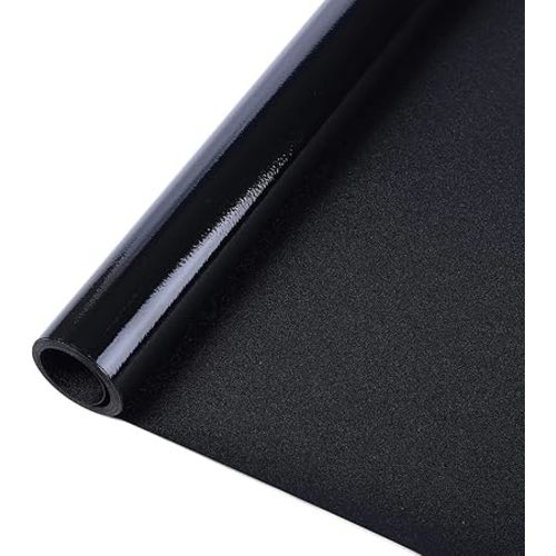 rabbitgoo Blackout Window Film, Removable Window Tint in House Static Cling, Darkening Privacy Heat & Light Blocking, Window Cover Day Sleep for Home Garage Bedroom Black 17.5 x 78.7 Inches