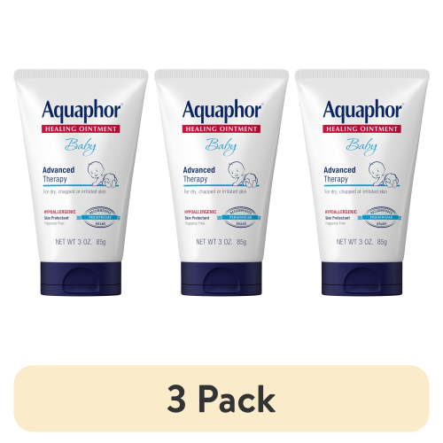 (3 pack) Aquaphor Baby Advanced Therapy Healing Ointment Skin Protectant, 3 oz