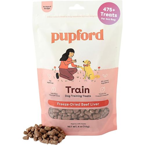 Pupford Freeze Dried Training Treats for Dogs & Puppies, 475+ Three Ingredient Bites (Beef Liver, 4 oz)