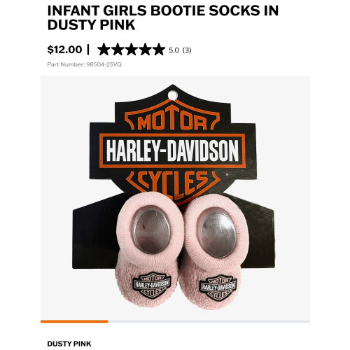Infant Girls Bootie Socks in Dusty Pink | Harley-Davidson USA