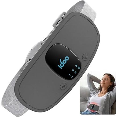 iDOO Period Heating Pad for Cramps, FSA Eligible Item, Menstrual Travel Heated Pad with 3 Heat Levels and 3 Massage Modes, Portable Cordless Heating Pad, Gifts for Girlfriend Mom Wife Women,(Black)