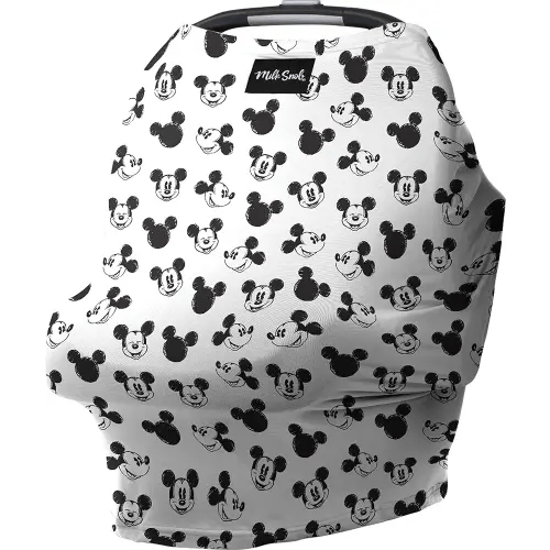 Milk Snob Original Disney 5-in-1 Cover Mickey Mouse Sketch, Privacy for Breastfeeding, Baby Car Seat, Carrier, Stroller, High Chair, Shopping Cart, Lounger Canopy - Newborn Essentials, Nursing Top