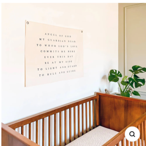 Guardian Angel Prayer Canvas Wall Hanging