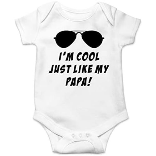 AW Fashions I'm Cool Just Like My Papa Baby Bodysuit Funny Cute Adorable Infant Romper Outfit Boys Girls