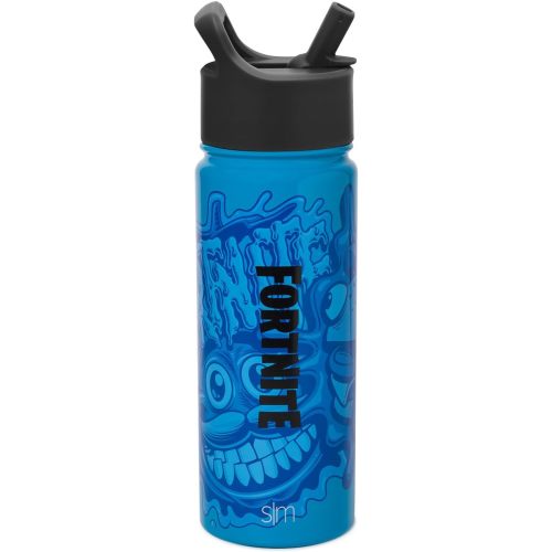 Simple Modern Fortnite Water Bottle with Straw Lid | 18oz Insulated Stainless Steel Tumbler & Spill Proof Cup for Girls, Boys | Summit | Fortnite 1