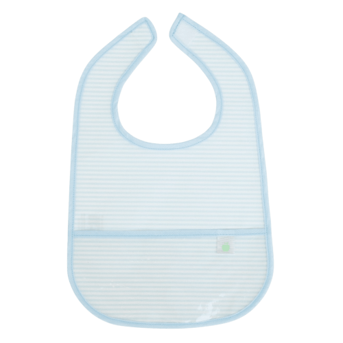 The Wipe It Bib in Light Blue Stripe