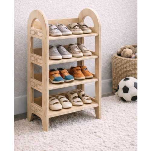 Toddler Shoe Rack | Toddler Shoe Storage for Kids | Kids Bedroom Storage | Plywood Shoe Storage | CORY