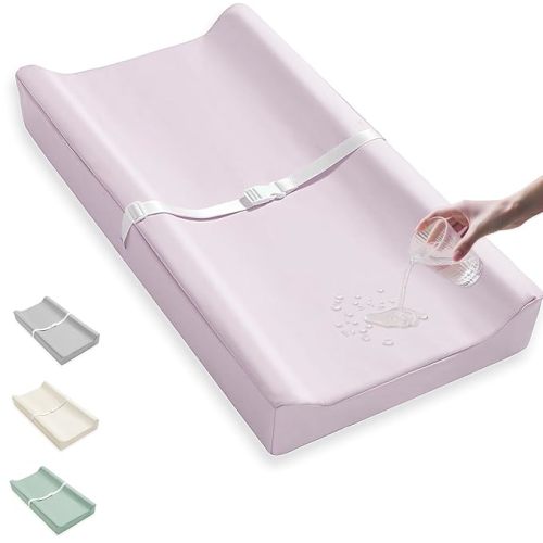 Vegan Leather Baby Changing Pad Covers for Girl, Boy, Waterproof & Wipeable Soft Diaper Changing Mat Cover.Fits Standard Changing Pads with Dimensions of 32" x 16". (Pink)