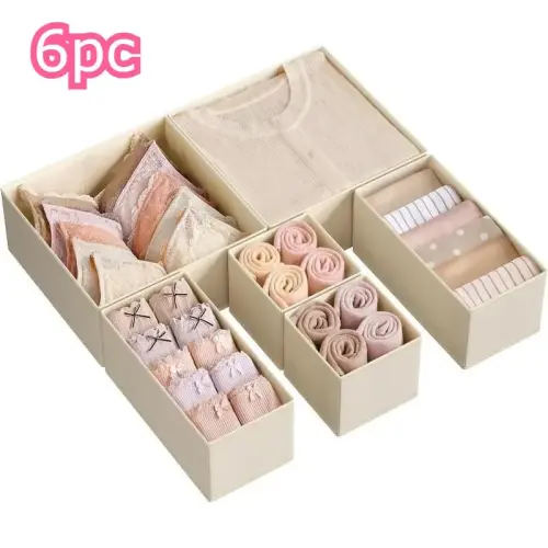 6PCS/12PCS Drawer Organizer, Closet Dresser Drawer Organizers, Foldable Fabric Storage Bins for Clothes, Socks, Underwear, Ties, Scarves - TikTok Shop