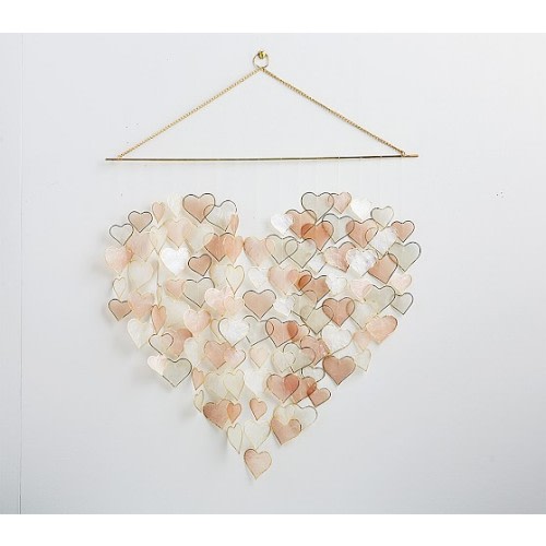 Capiz Heart Wall Hanging