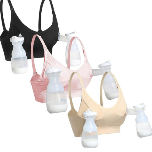 GXXGE Nursing Bra Support Pumping Bra Hands Free All in One Maternity Bra Comfortable Breast No Pad Pumps Bra