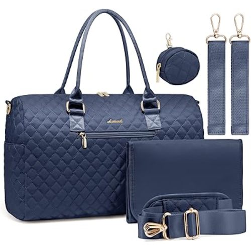 LOVEVOOK Diaper Bag Tote with Pacifier Case and Changing Pad, Large Capacity Mommy Bag for Hospital and Weekender Travel, Functional Baby Bag Newborn Baby Essential, Blue