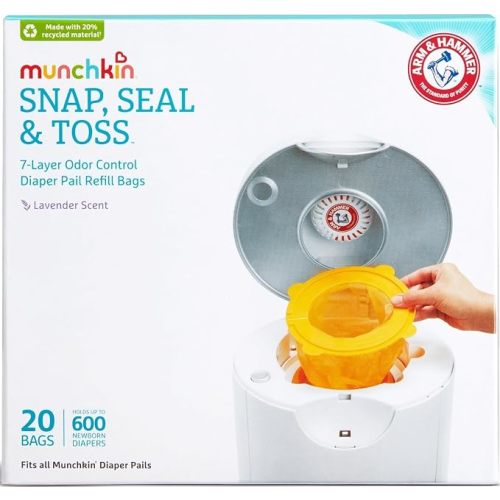 Munchkin Arm & Hammer Snap, Seal & Toss Refill Bags, 20 Pack