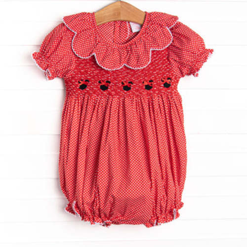 Mouse Head Minis Smocked Bubble, Red – Stitchy Fish