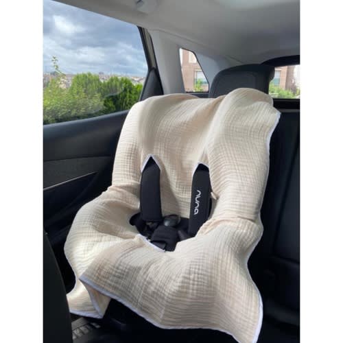 100% Muslin Cotton Baby Car Seat Cover - Reversible Stroller Blanket -Easy Remove Wash car seat liner muslin cotton - Baby Stroller Cover