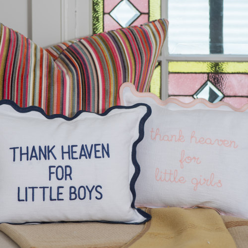 12x16 Thank Heaven for Little Boys/Girls Scalloped Pillow Cover – Rooney Home