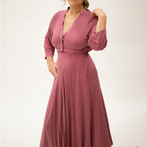 Lila Labor & Postpartum Gown in Dusty Rose