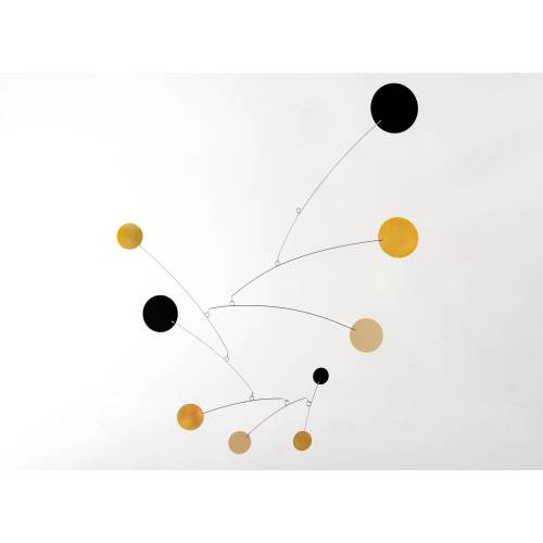 Brass Mid-century Modern Mobile, Hanging Mobile Sculpture Art in Brass, Black and off-white, home decor, gift 24&quot; X 26&quot; all metal
