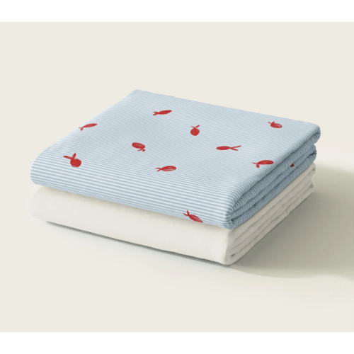 Nestig Little Fish Organic Mini Crib Sheet Set
