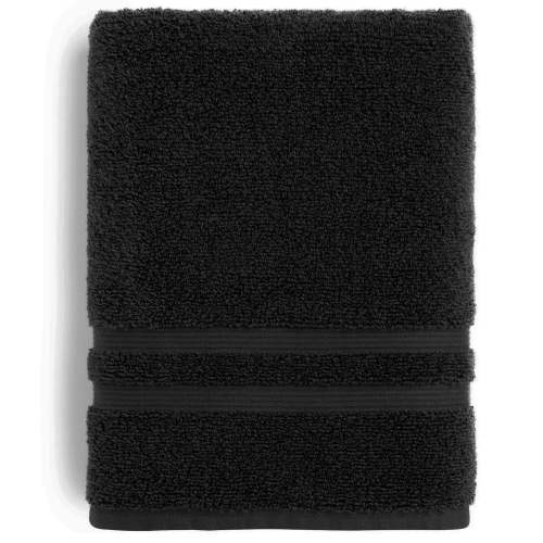 Mainstays Performance Cotton Bath Towel, Super Soft Quick Dry Fade Resistant, Solid Black