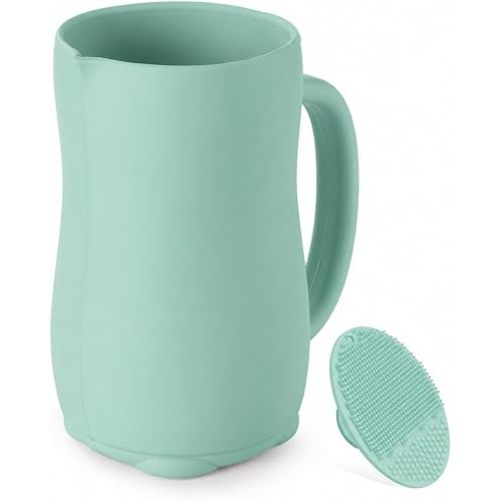 Baby Bath Rinse Cup, Bath Cup for rinsing Hair,The Silicone Material is Soft and Safe, a Good Choice for Baby Bath Products(Green)
