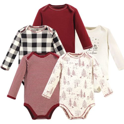 Luvable Friends Touched by Nature Long-Sleeve Bodysuits 5pk, Winter Trail, 6-9M