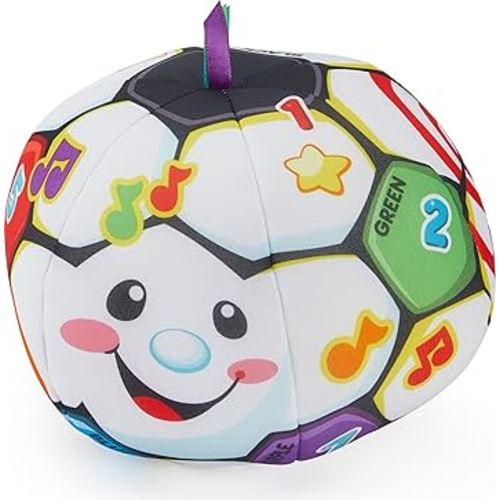 Fisher-Price Baby to Toddler Toy Laugh & Learn Singin’ Soccer Ball Musical Plush with Educational Phrases for Infants Ages 6+ Months